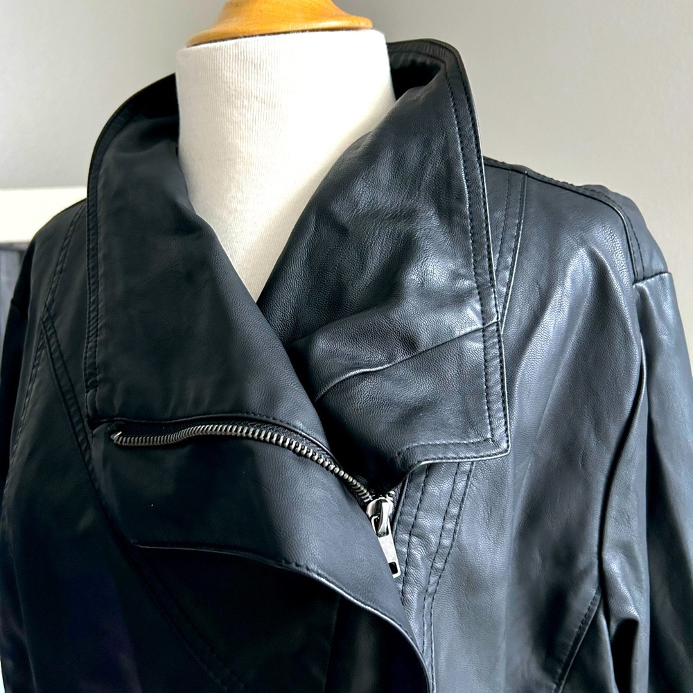 A New Day - Beautiful Faux Black Leather Jacket - Lined NWOT size XL